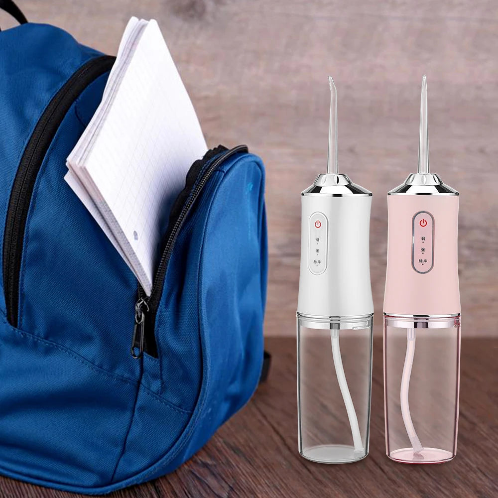 Portable USB Water Flosser – 3 Modes, 4 Jet Tips, 220ml