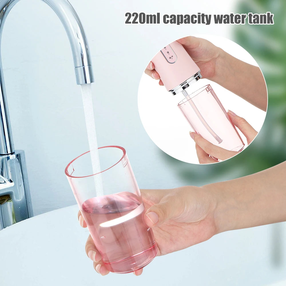 Portable USB Water Flosser – 3 Modes, 4 Jet Tips, 220ml