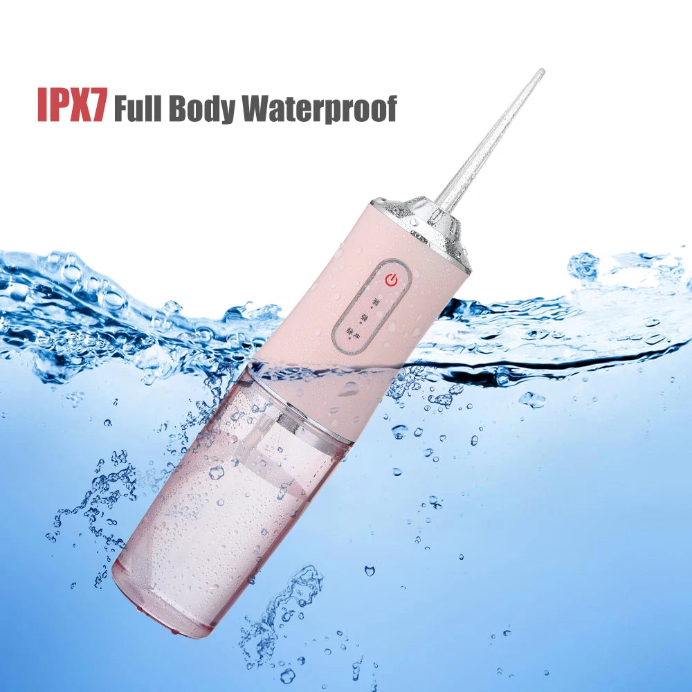 Portable USB Water Flosser – 3 Modes, 4 Jet Tips, 220ml