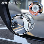 SEAMETAL Car Blind Spot Mirror round Frame Wide-Angle Rearview Auxiliary Convex Mirror