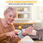 Automatic Wrist Blood Pressure Monitors with Adjustable Cuff and Large LCD Display Rechargable BP Monitor Machine for Home Use,White