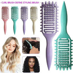 Curl Define Styling Brush Hollow Out Detangling Hair Brush Tangled Wet Curly Hair Comb Shaping Curls Barber Hairdressing Tools