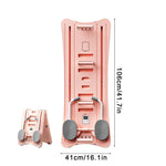 Mini Pilates Reformer foldable compact pink core strength fitness equipment with measurements