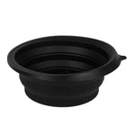 Black collapsible Silicone Face Bowl with built-in ice tray for face ice bath and skincare therapy