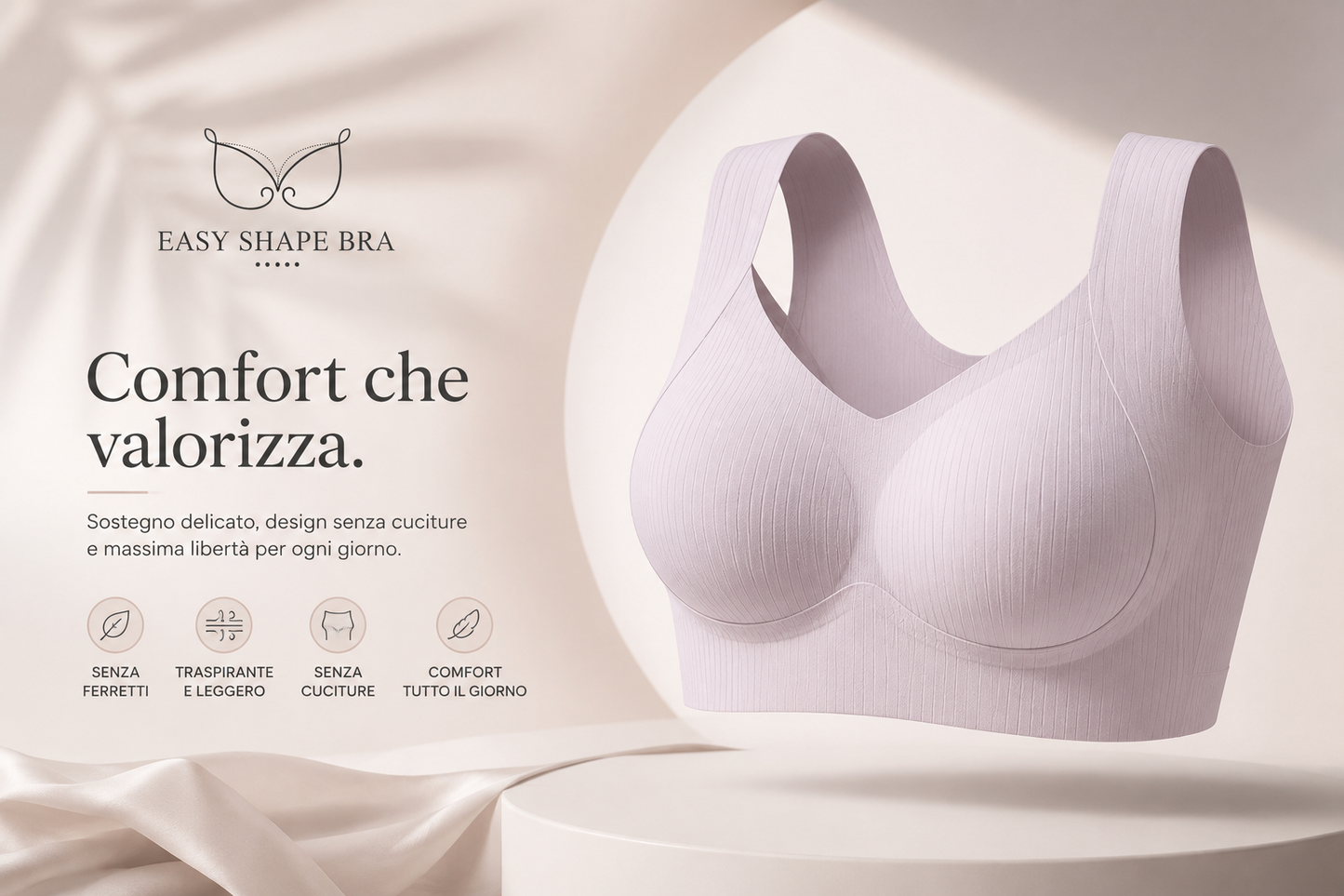 Easy Shape Bra -Comfortable, One-piece, Traceless Fixed Cup, Women's Underwear