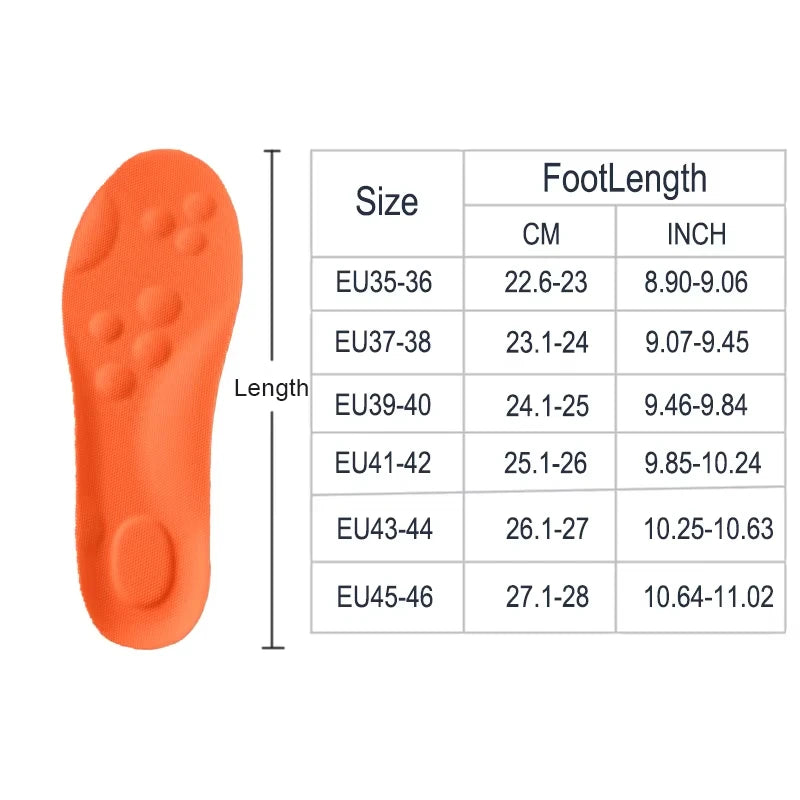 1pairs Latex Sport Insoles Soft High Elasticity Shoe Pads Orthotic Breathable Shock Absorption Cushion Arch Support Insole