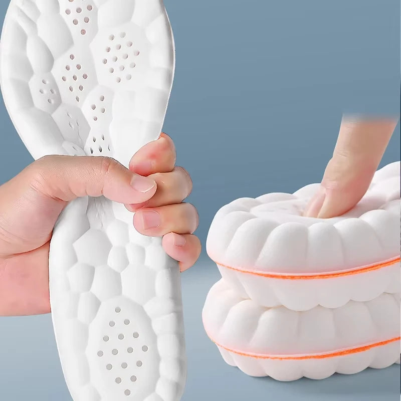 1pairs Latex Sport Insoles Soft High Elasticity Shoe Pads Orthotic Breathable Shock Absorption Cushion Arch Support Insole