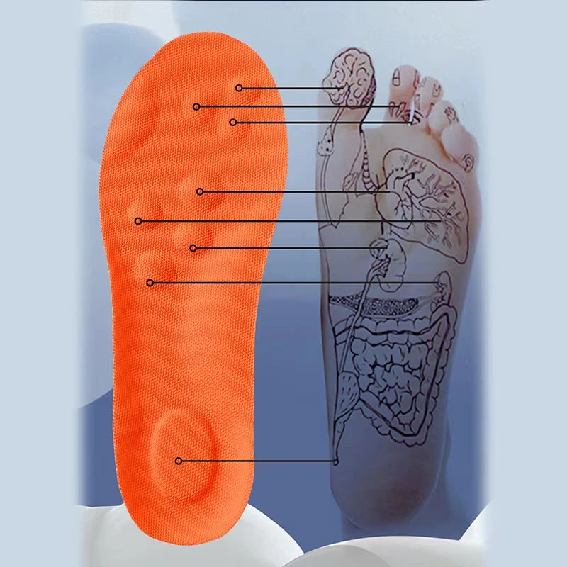 1pairs Latex Sport Insoles Soft High Elasticity Shoe Pads Orthotic Breathable Shock Absorption Cushion Arch Support Insole