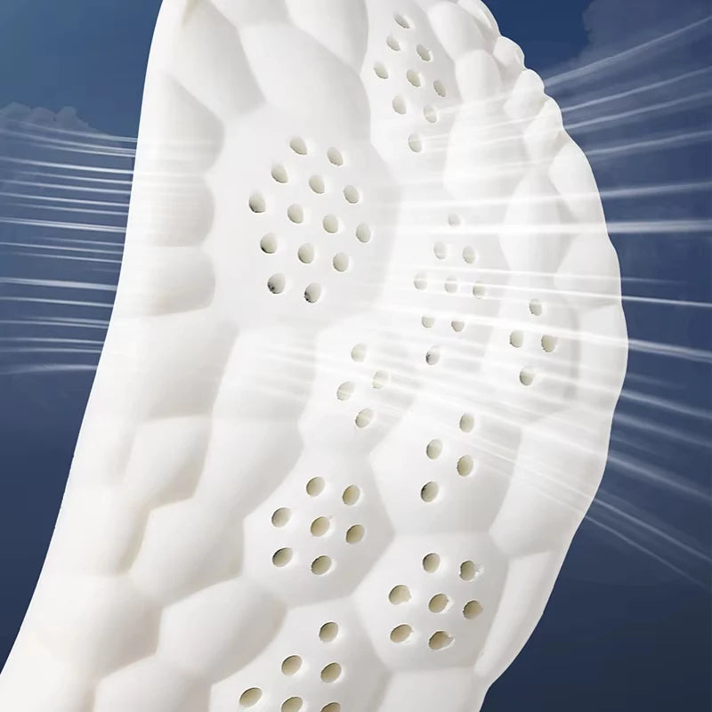 1pairs Latex Sport Insoles Soft High Elasticity Shoe Pads Orthotic Breathable Shock Absorption Cushion Arch Support Insole