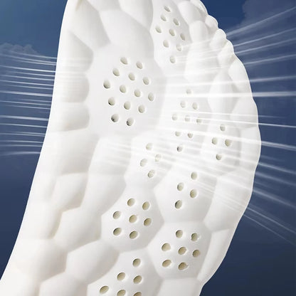 1pairs Latex Sport Insoles Soft High Elasticity Shoe Pads Orthotic Breathable Shock Absorption Cushion Arch Support Insole