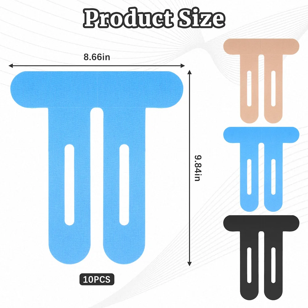 10PCS Kinesiology Tape for Knees,Waterproof & Elastic,Breathable Knee Tape,Athletic Tape Provide Support & Stability for Running