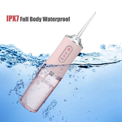 Portable USB Water Flosser – 3 Modes, 4 Jet Tips, 220ml
