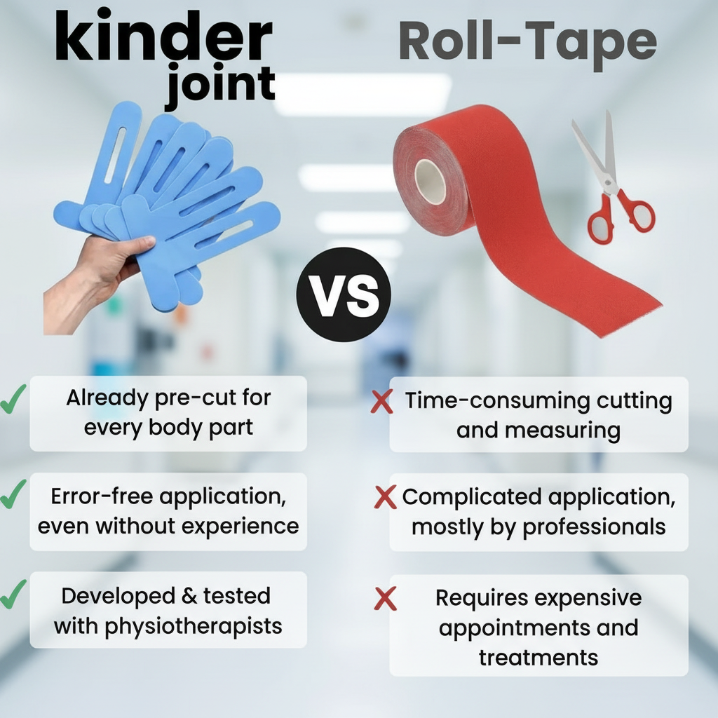 Kinderjoint Pre‑Cut Knee Kinesiology Tape, 10 PCS