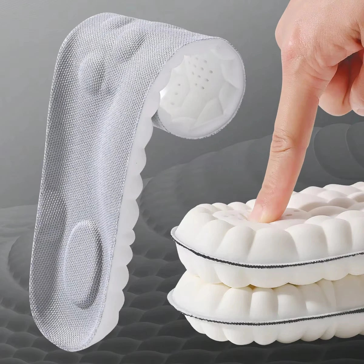 1pairs Latex Sport Insoles Soft High Elasticity Shoe Pads Orthotic Breathable Shock Absorption Cushion Arch Support Insole