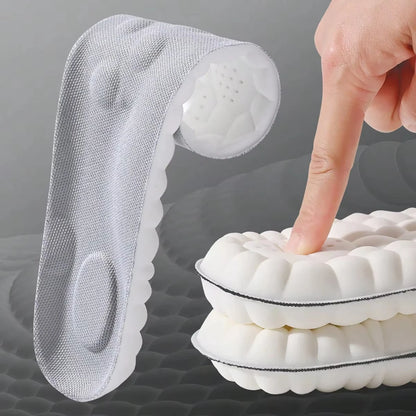1pairs Latex Sport Insoles Soft High Elasticity Shoe Pads Orthotic Breathable Shock Absorption Cushion Arch Support Insole