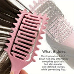 CurlCraft 3-in-1 Defining Brush shaping smooth pink hairbrush for frizz-free curls